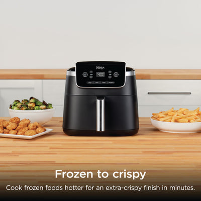 Ninja Air Fryer with Air Crisp | 5 QT Capacity fits up to 4lbs of Fries | 4-in-1 Pro Air Fry, Roast, Reheat, Dehydrate | 400°F Max Temp | 1750 Watts | W/Nonstick Basket & Crisper Plate | Grey | AF141