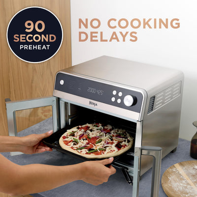Ninja | French Door Premier Air fry Oven | 10-in-1 functions | 20.3-qt capacity | 5-qt Air Fry Basket, Sheet Pan, Wire Rack, Broil Rack | PFAS-free Cooking Surface, Dishwasher-Safe Accessories | FO101